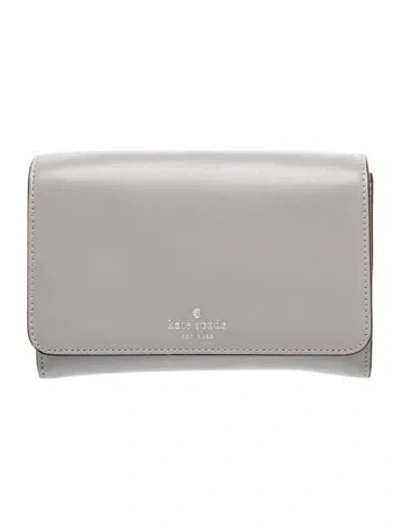 Pre-owned Kate Spade Leather Clutch In Gray