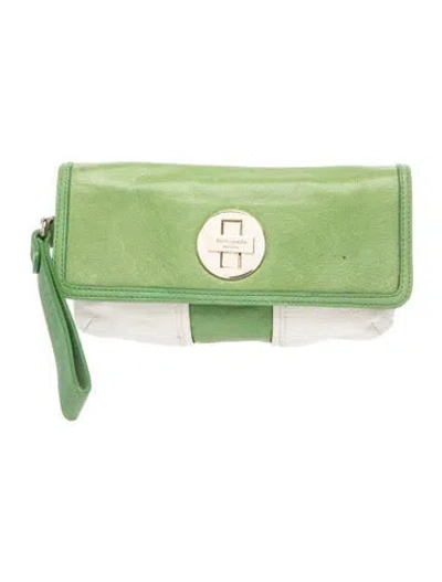 Pre-owned Kate Spade Leather Clutch In Green