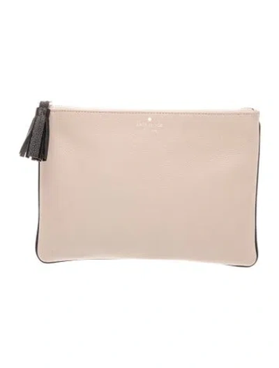 Pre-owned Kate Spade Leather Clutch In Neutral
