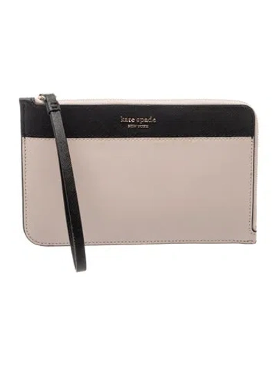 Pre-owned Kate Spade Leather Clutch In Neutral