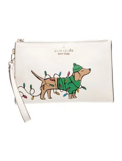 Pre-owned Kate Spade Leather Clutch In Neutral