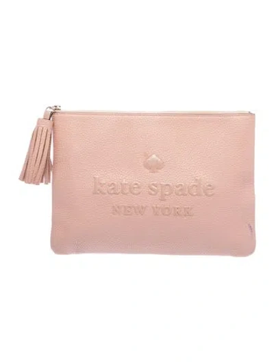 Pre-owned Kate Spade Leather Clutch In Neutral