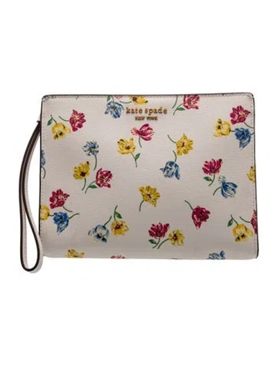 Pre-owned Kate Spade Leather Clutch In Neutrals