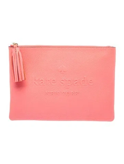 Pre-owned Kate Spade Leather Clutch In Pink