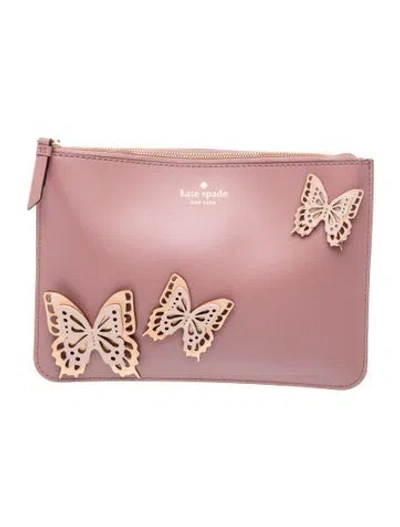 Pre-owned Kate Spade Leather Clutch In Pink