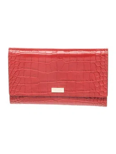 Pre-owned Kate Spade Leather Clutch In Pink