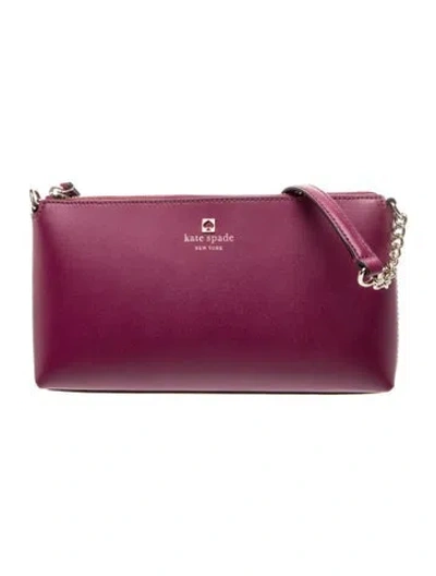Pre-owned Kate Spade Leather Clutch In Purple