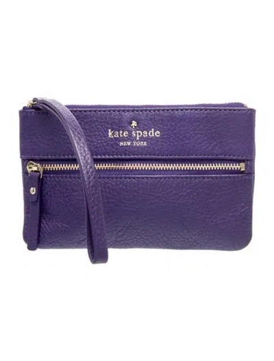 Pre-owned Kate Spade Leather Clutch In Purple