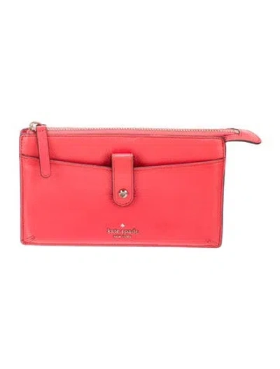 Pre-owned Kate Spade Leather Clutch In Red