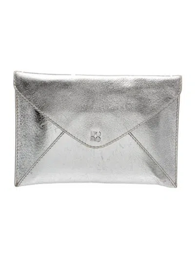 Pre-owned Kate Spade Leather Clutch In Silver