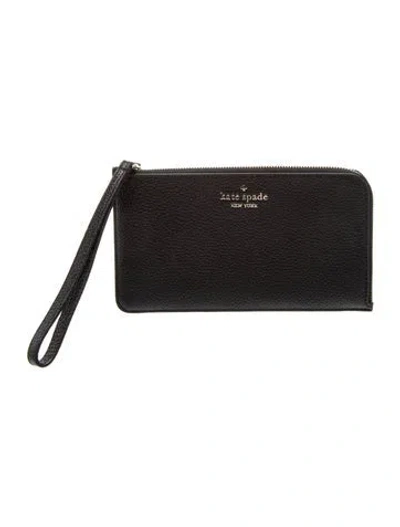 Pre-owned Kate Spade Leather Clutch W/ Tags In Black