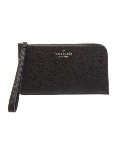 Pre-owned Kate Spade Leather Clutch W/ Tags In Black