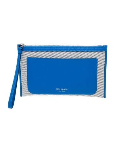 Pre-owned Kate Spade Leather Clutch W/ Tags In Blue
