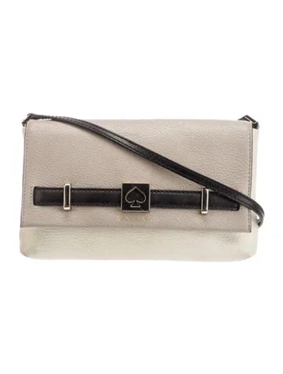 Pre-owned Kate Spade Leather Clutch In White