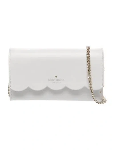 Pre-owned Kate Spade Leather Clutch In White