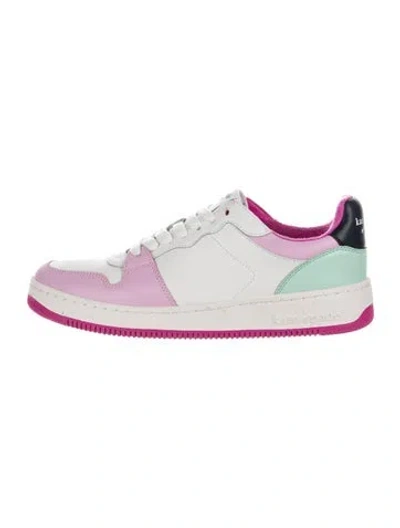 Pre-owned Kate Spade Leather Colorblock Pattern Sneakers In Pink
