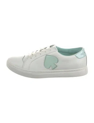 Pre-owned Kate Spade Leather Colorblock Pattern Sneakers In White