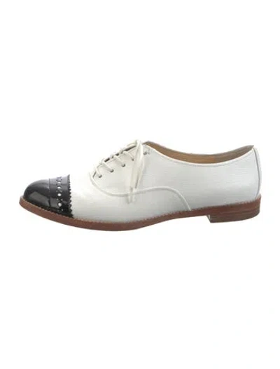 Pre-owned Kate Spade Leather Colorblock Pattern Sneakers In White