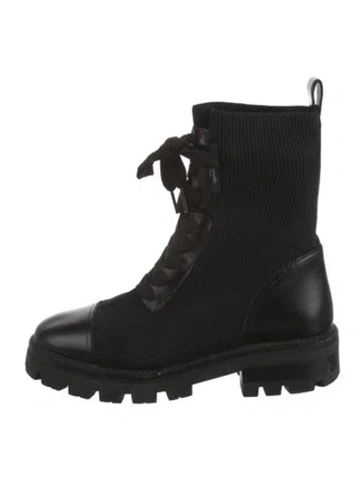 Pre-owned Kate Spade Leather Combat Boots In Black