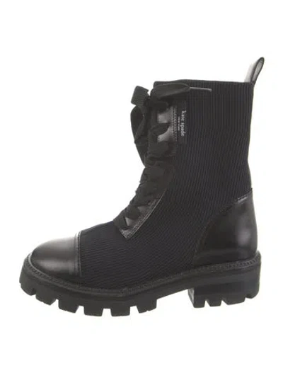 Pre-owned Kate Spade Leather Combat Boots In Black