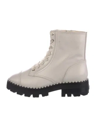 Pre-owned Kate Spade Leather Combat Boots In Neutrals
