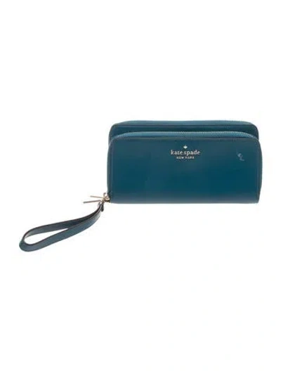 Pre-owned Kate Spade Leather Continental Wallet In Blue