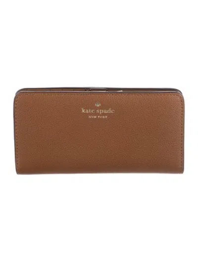 Pre-owned Kate Spade Leather Continental Wallet In Brown