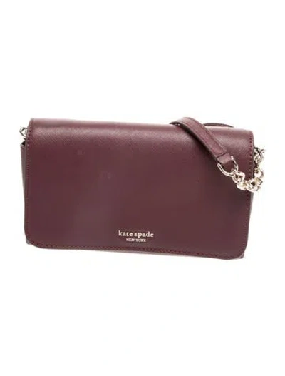 Pre-owned Kate Spade Leather Crossbody Bag In Burgundy
