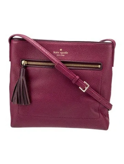 Pre-owned Kate Spade Leather Crossbody Bag In Burgundy