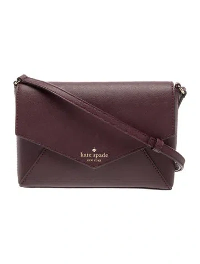Pre-owned Kate Spade Leather Crossbody Bag In Burgundy