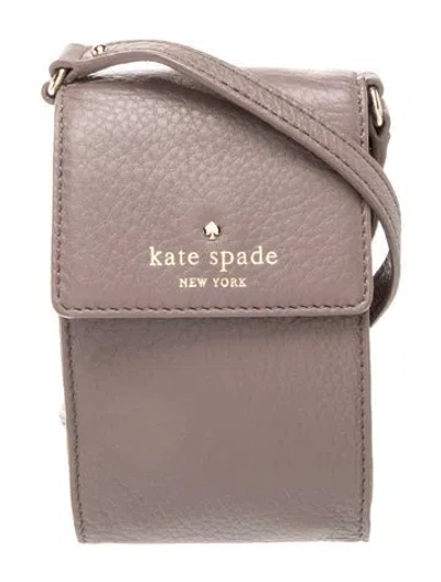 Pre-owned Kate Spade Leather Crossbody Bag In Gray