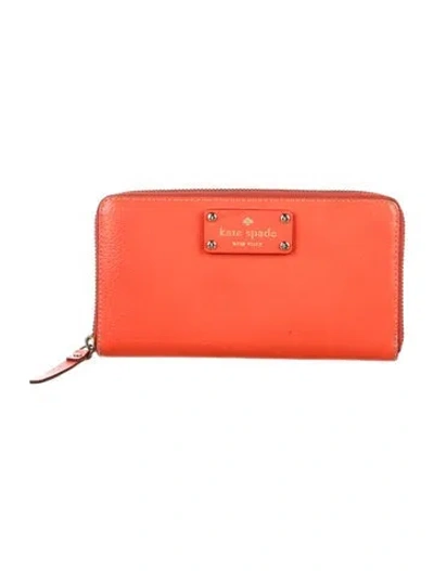 Pre-owned Kate Spade Leather Crossbody Bag In Orange