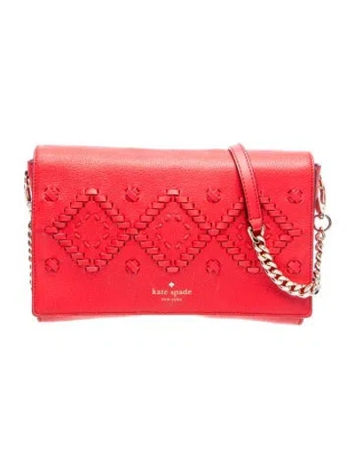 Pre-owned Kate Spade Leather Crossbody Bag In Red