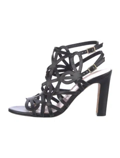 Pre-owned Kate Spade Leather Cutout Accent Pumps In Black