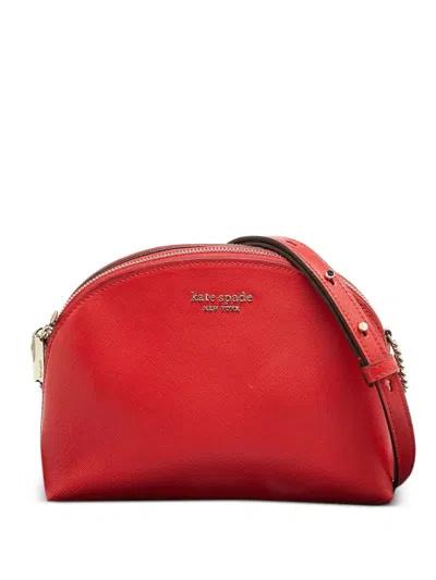 Pre-owned Kate Spade Leather Double-zip Crossbody Bag In Red