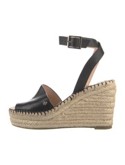 Pre-owned Kate Spade Leather Espadrilles In Black