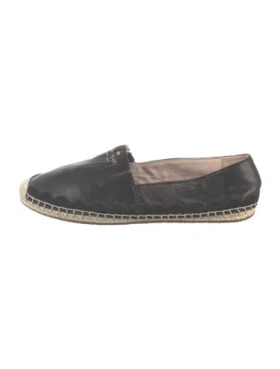 Pre-owned Kate Spade Leather Espadrilles In Black