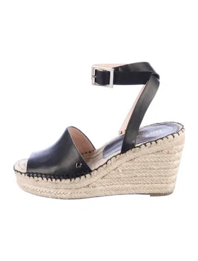 Pre-owned Kate Spade Leather Espadrilles In Black