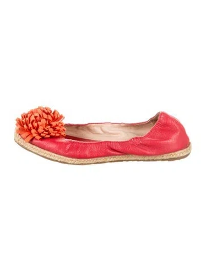 Pre-owned Kate Spade Leather Espadrilles In Red