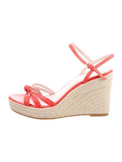 Pre-owned Kate Spade Leather Espadrilles In Red