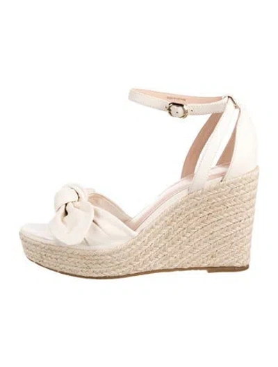 Pre-owned Kate Spade Leather Espadrilles In White