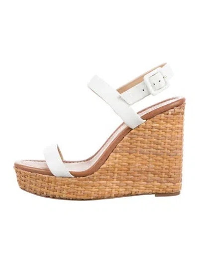 Pre-owned Kate Spade Leather Espadrilles In White