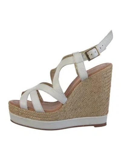 Pre-owned Kate Spade Leather Espadrilles In White