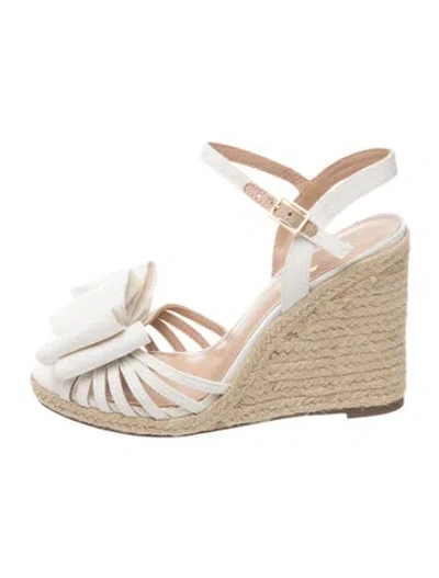 Pre-owned Kate Spade Leather Espadrilles In White