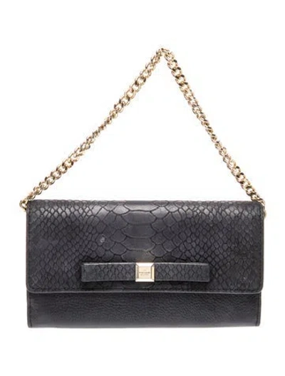 Pre-owned Kate Spade Leather Evening Bag In Black