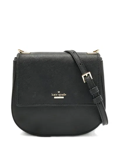 Pre-owned Kate Spade Leather Flap Crossbody Bag In Black