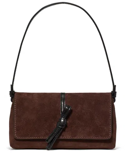 Kate Spade Leather Flap Small Shoulder Handbag In Brown