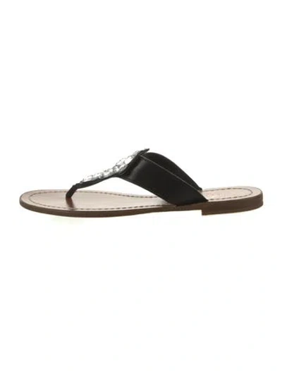 Pre-owned Kate Spade Leather Flip Flops In Black