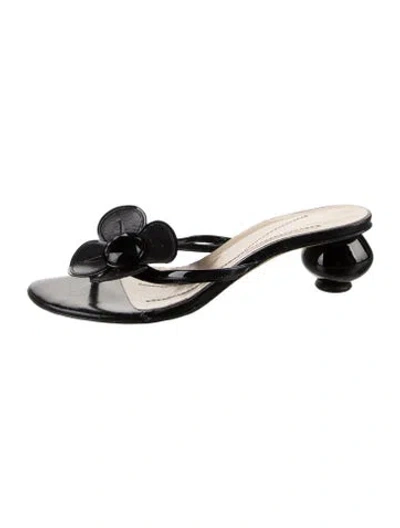 Pre-owned Kate Spade Leather Flip Flops In Black
