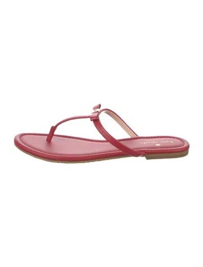 Pre-owned Kate Spade Leather Flip Flops In Red